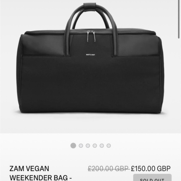 Matt & Nat Other - Matt & Nat Black Vegan Canvas Weekender Duffel Bag Like New